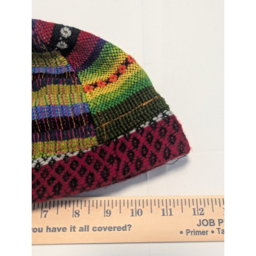 Woolen Knit Woven Beanie Multicolor Hippie Skater Hat - Picture 6 of 9